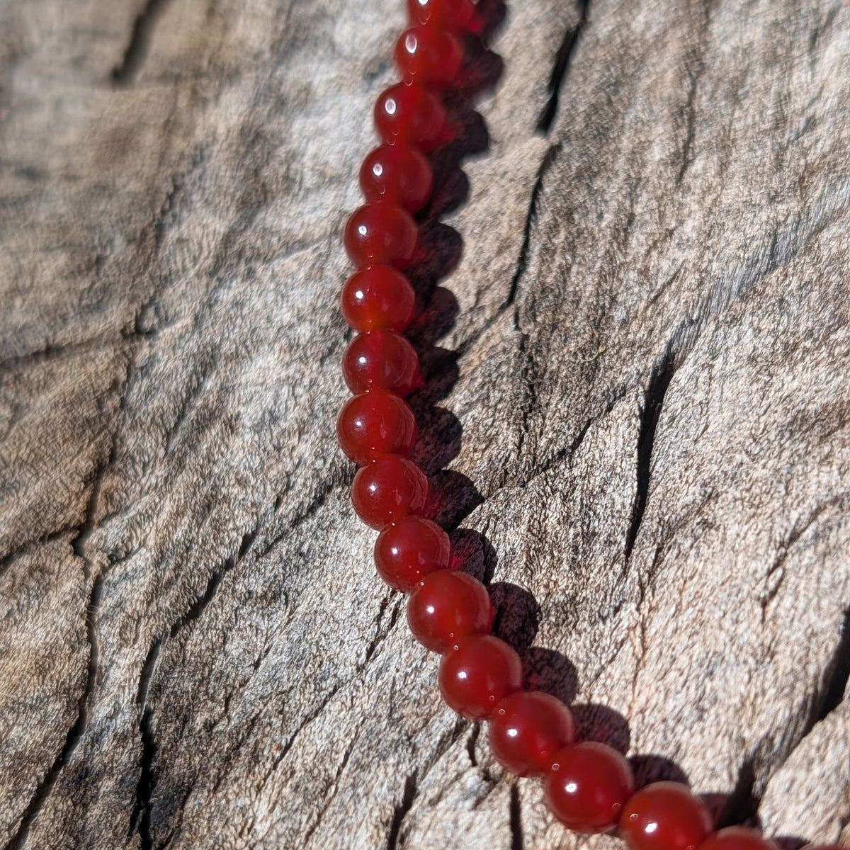 4mm Carnelian Agete Beaded Necklace