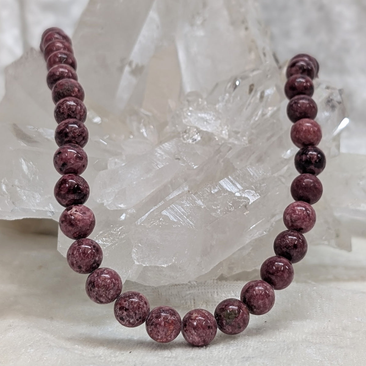 8mm Rhodonite Beaded Necklace 1