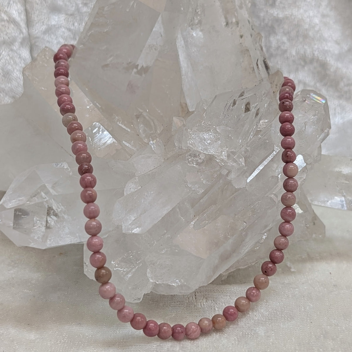 4mm Rhodonite Beaded Necklace 1