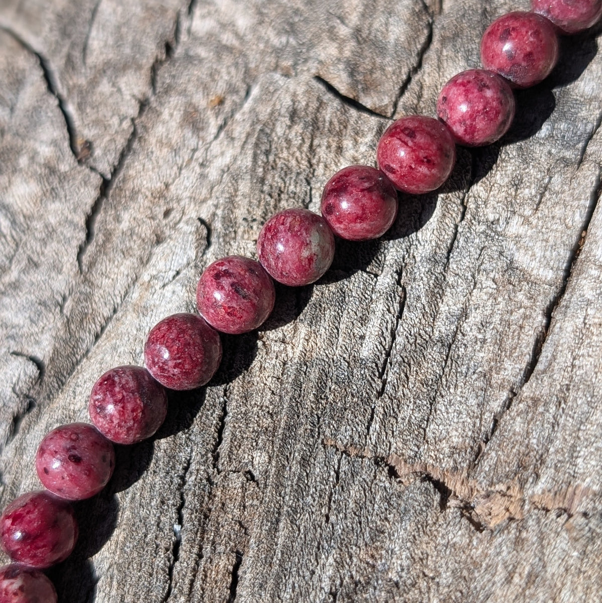 8mm Rhodonite Beaded Necklace 1