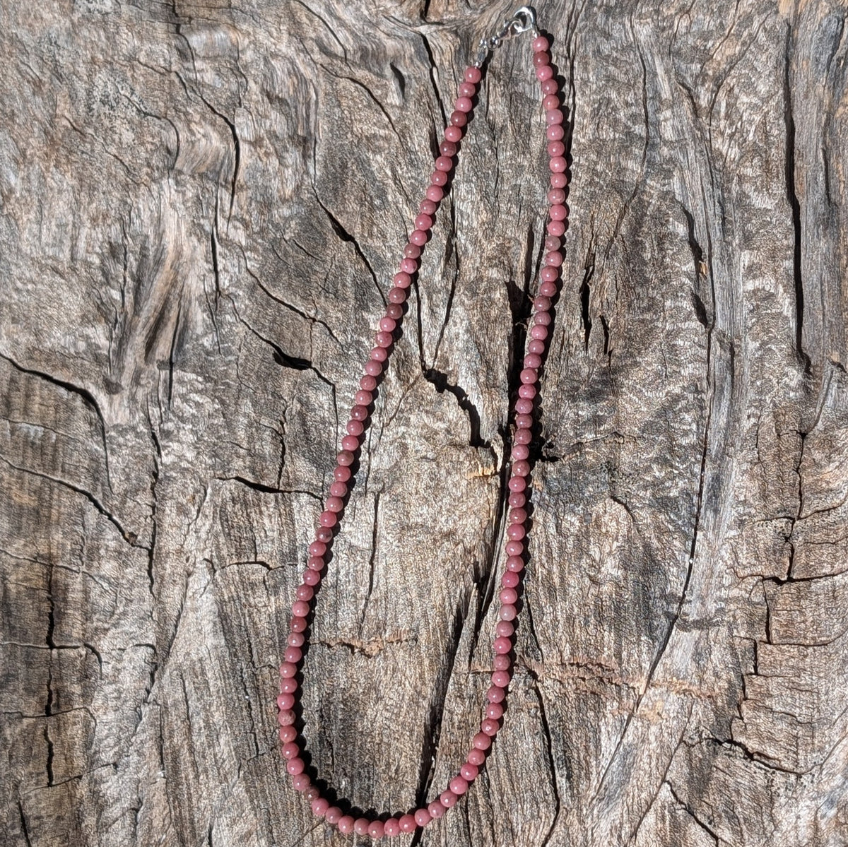 4mm Rhodonite Beaded Necklace 2