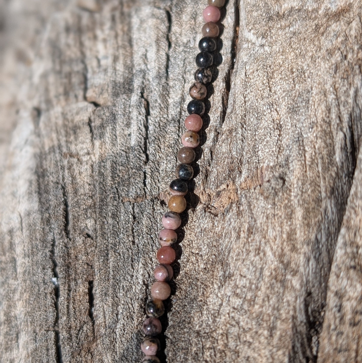 3mm Rhodonite Beaded Necklace