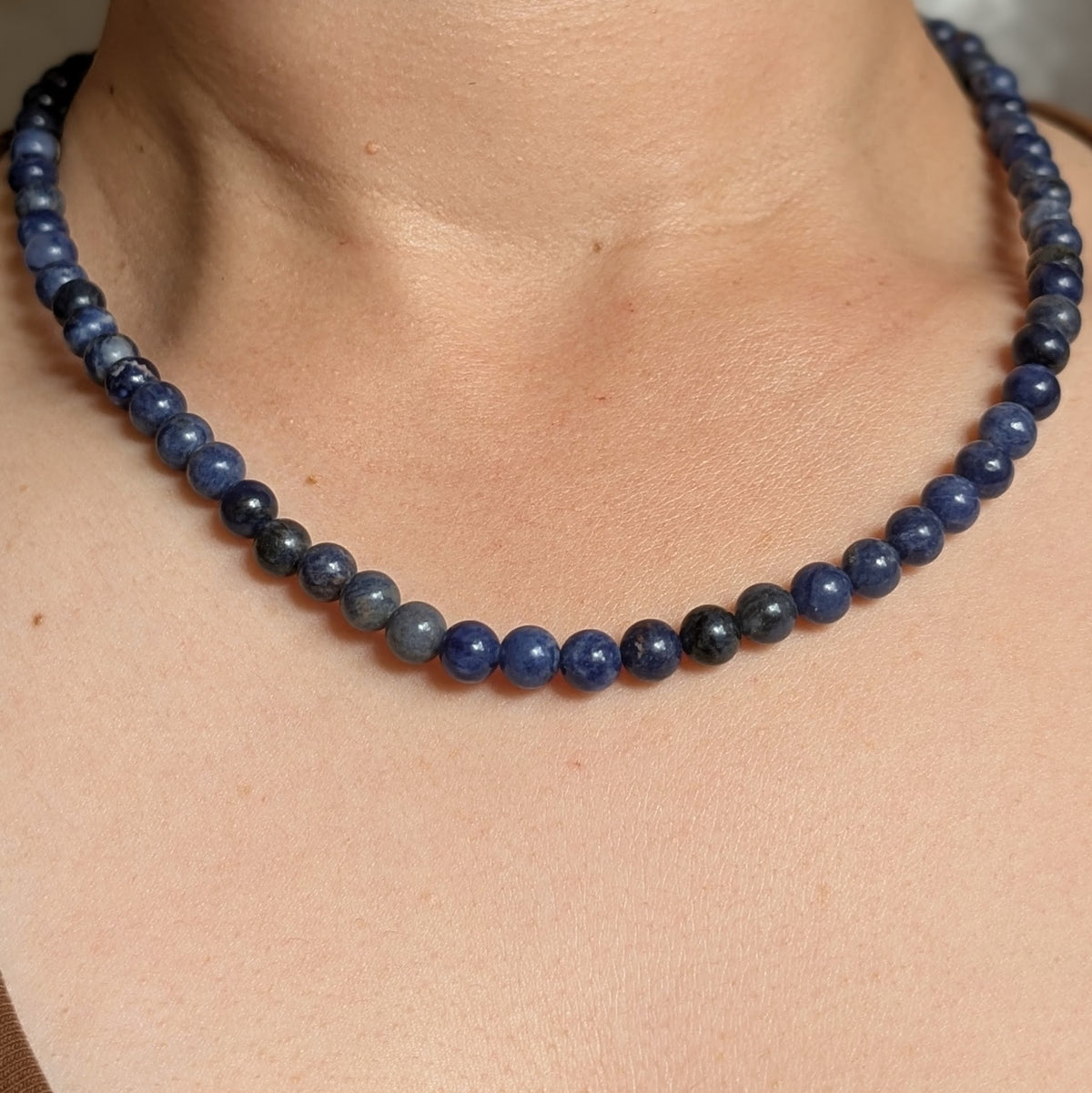 8mm Sodalite Beaded Necklace
