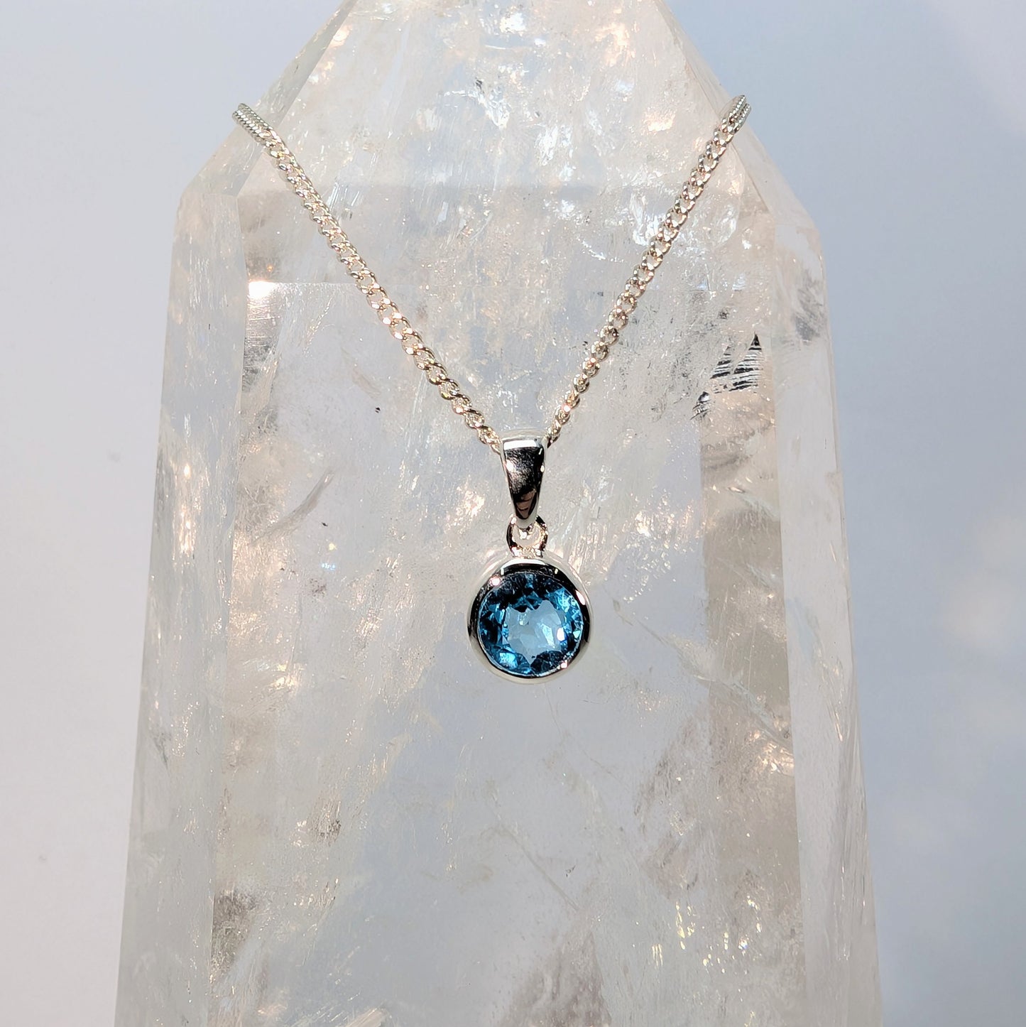 Topaz 9ct Rubover Necklace