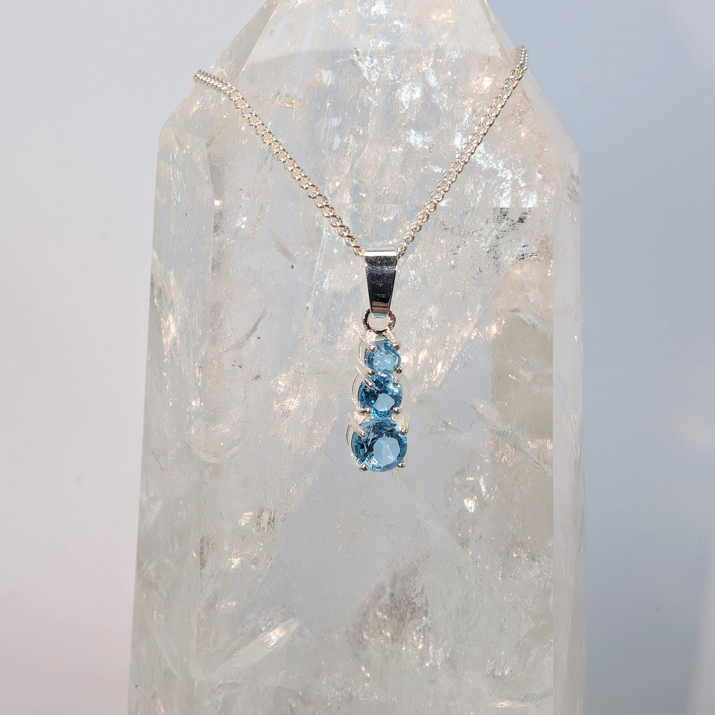 Topaz Silver Snowman Necklace